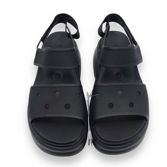 Crocs Women's Soho Y-Strap Sandals W10 Flatform Croslite Black NEW - Picture 1 of 10